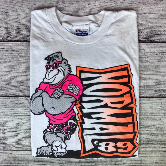 Vintage 1989 Normal Gorilla Graphic Single Stitch T-shirt - Picture 1 of 7